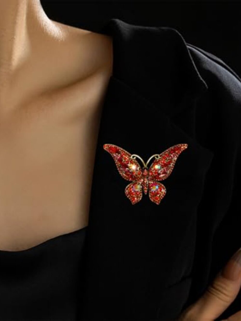Crystal Rhione Butterfly‎ Brooch Elegant Butterfly Lapel Pins Fashion Exquisite